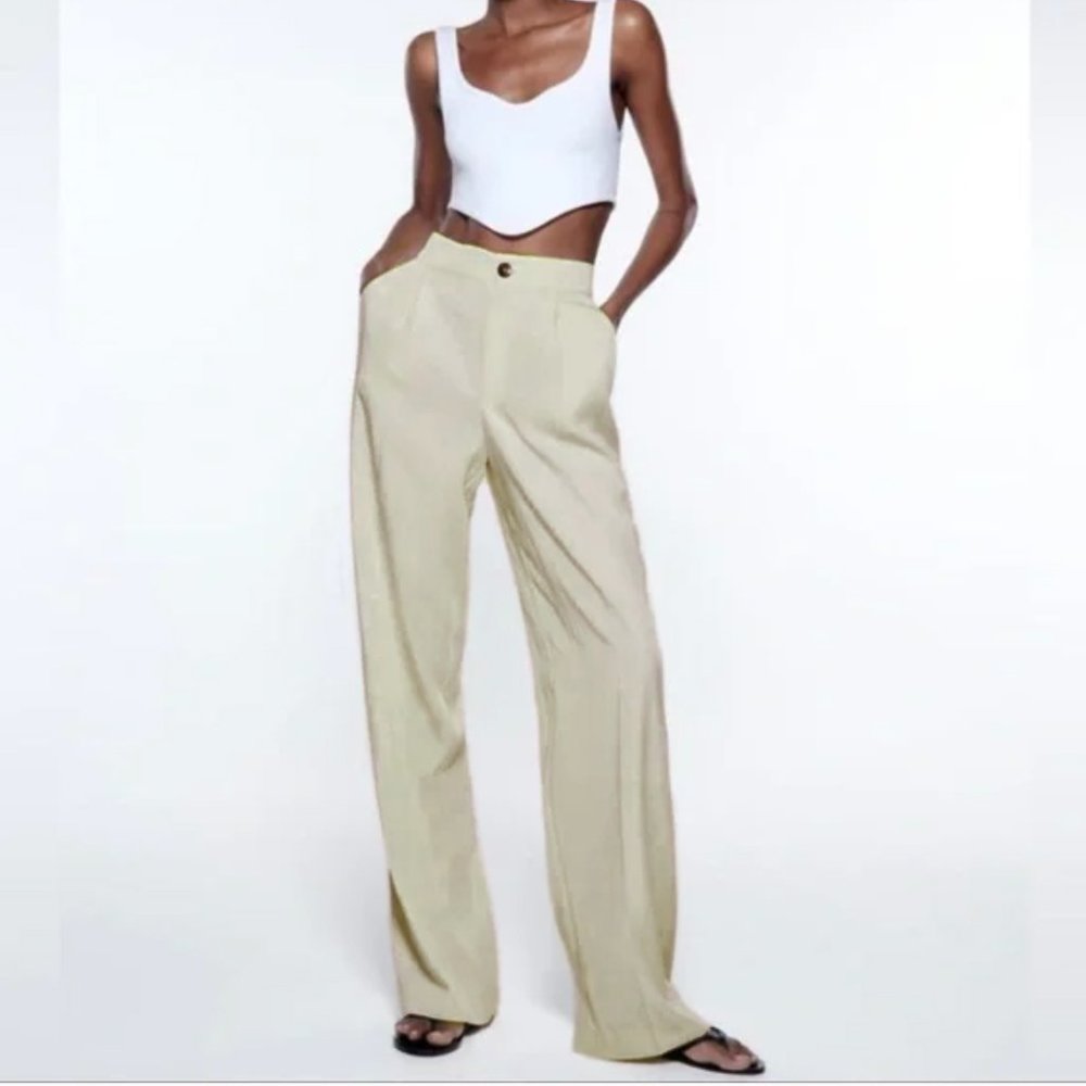 NWT Zara full length pants pastel green
